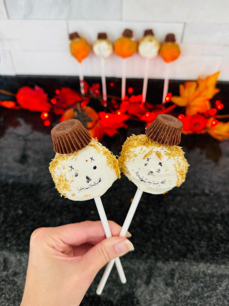 Scarecrow Cake Pops inspired by Hallmark's Pumpkin Regatta Romance